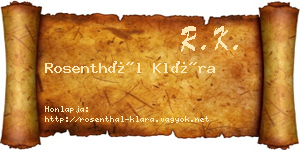 Rosenthál Klára névjegykártya